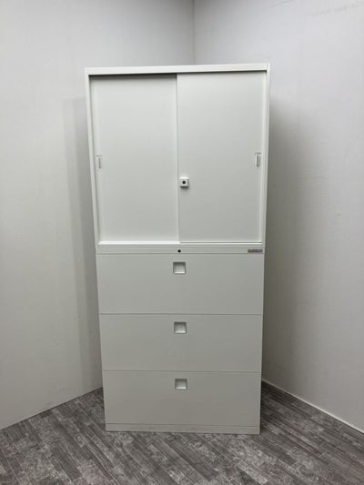 オカムラレクトラインシリーズ 3段ラテラル・引違い上下書庫 商品画像1