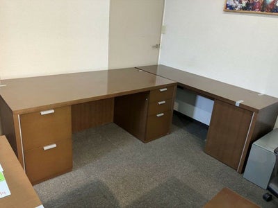 コクヨN650シリーズ 役員室用1800両袖デスク+サイドテーブルセット 商品画像1