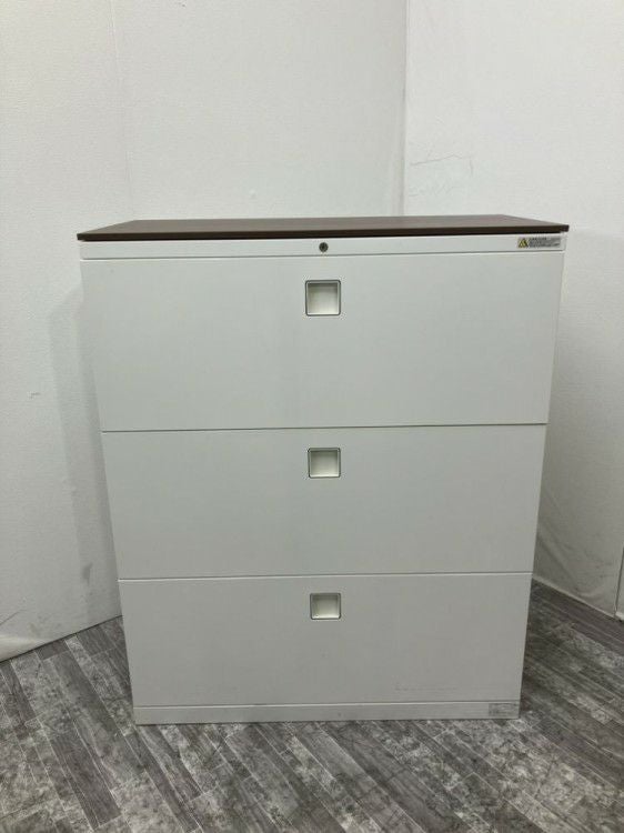 オカムラレクトラインシリーズ 天板付3段ラテラル書庫 商品画像1
