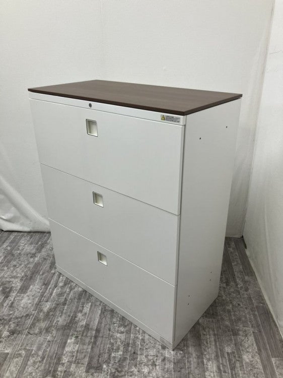 オカムラレクトラインシリーズ 天板付3段ラテラル書庫 商品画像2