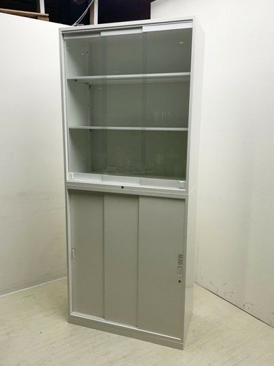 オカムラレクトラインシリーズ ガラススライド上下書庫 商品画像1