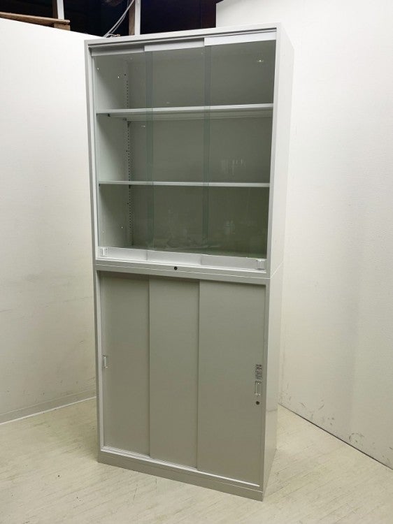 オカムラレクトラインシリーズ ガラススライド上下書庫 商品画像1