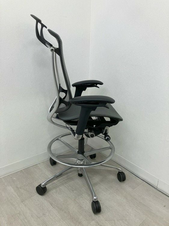 オカムラContessa seconda(コンテッサセコンダ)シリーズ 可動肘付ハイチェア 商品画像3