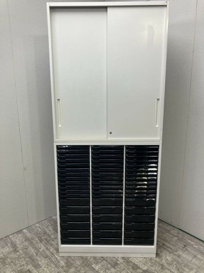 ウチダ（内田洋行）HS(ハイパーストレージ)シリーズ クリアケース・引違い上下書庫 商品画像1