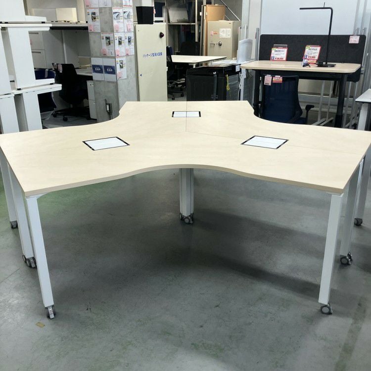 コクヨワークフィットシリーズ ブーメランデスク３台セット 商品画像2