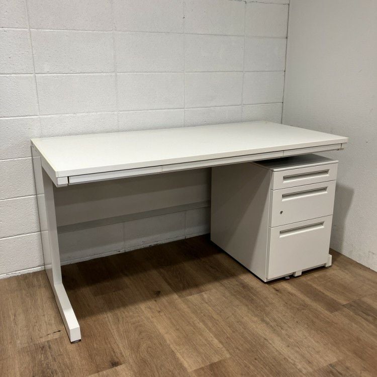 ウチダ（内田洋行）SCAENA(スカエナ)シリーズ　Kタイプ 1400平デスク+ワゴンセット 商品画像1