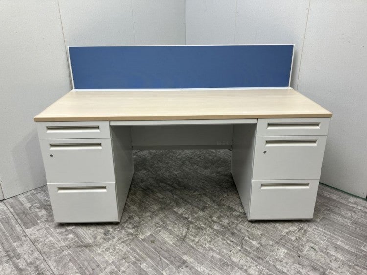 ウチダ（内田洋行）SCAENA(スカエナ)シリーズ　Kタイプ デスクパネル付1600両袖デスク 商品画像2