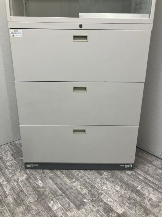 3段ラテラル・ガラス引違い上下書庫 商品画像4