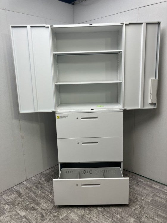 ウチダ（内田洋行）HS(ハイパーストレージ)シリーズ 3段ラテラル・両開き上下書庫 商品画像3