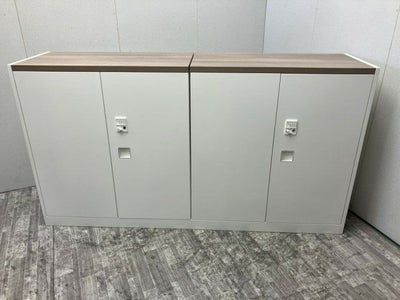 オカムラレクトラインシリーズ ダイヤル式天板付両開き書庫2台セット 商品画像1