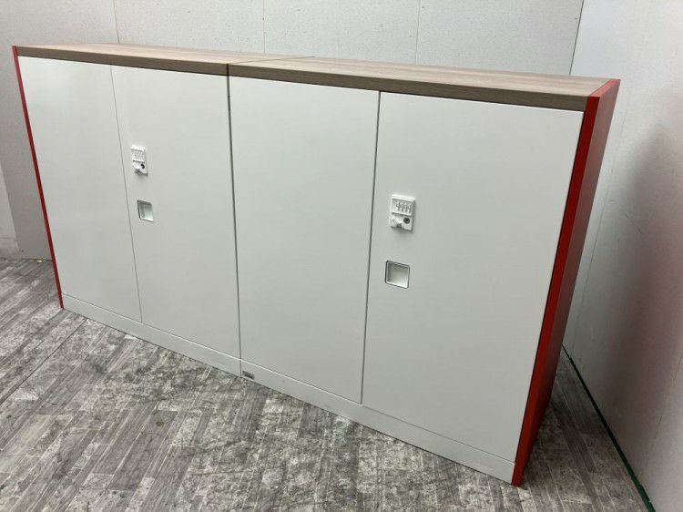 オカムラレクトラインシリーズ ダイヤル式天板付両開き書庫2台セット 商品画像2