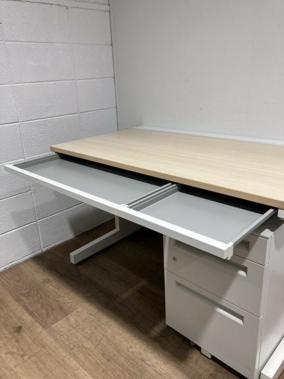 ウチダ（内田洋行）SCAENA(スカエナ)シリーズ　Kタイプ 1200平デスク+ワゴンセット 商品画像2