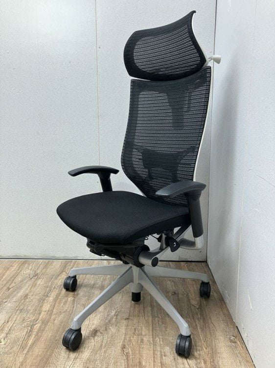 R212 OKAMURA BARON デスク椅子、パーソナル椅子、Used・良品 バロンチェア 中古 オカムラ ダークブルー | 中古オフィス家具専門店の