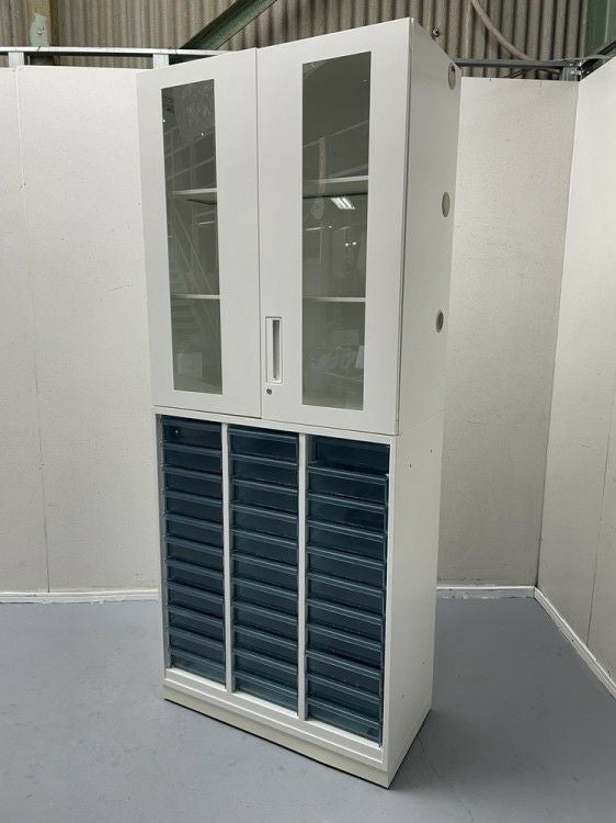 コクヨEDIA(エディア)シリーズ ガラス両開きクリアケース上下書庫 商品画像1