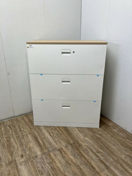 イトーキeSキャビネット(エスキャビネット)シリーズ 天板付3段ラテラル書庫 商品画像1