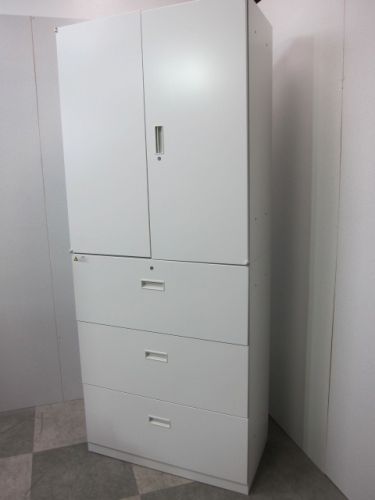 井上金庫ICシリーズ 3段ラテラル・両開き上下書庫 商品画像2