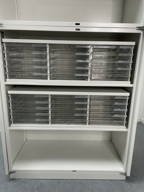 プラスシンラインシリーズ 両開きクリアトレー上下書庫 商品画像11