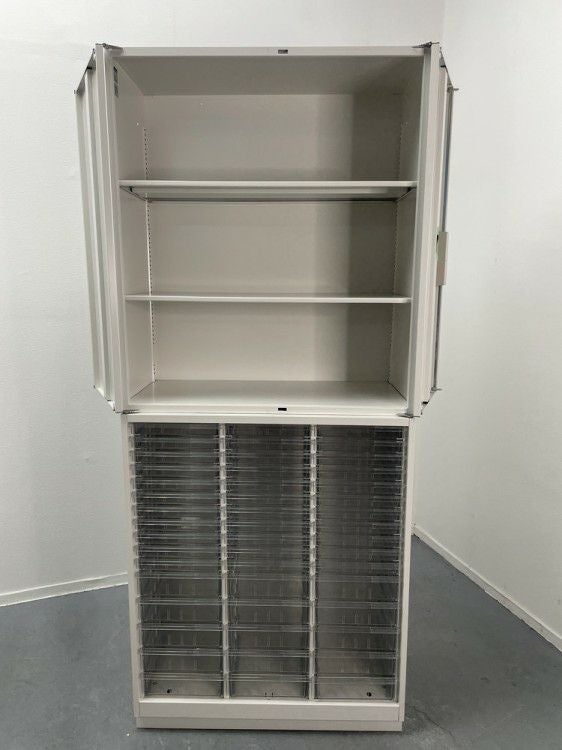 イトーキシンラインシリーズ 両開きクリアトレー上下書庫 商品画像8