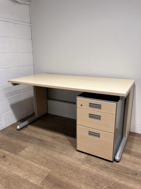 コクヨフレスコ（FRESCO）シリーズ 1400平デスク+ワゴンセット 商品画像1