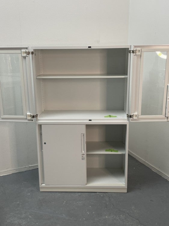 コクヨEDIA(エディア)シリーズ ガラス両開きスライド上下書庫 商品画像9