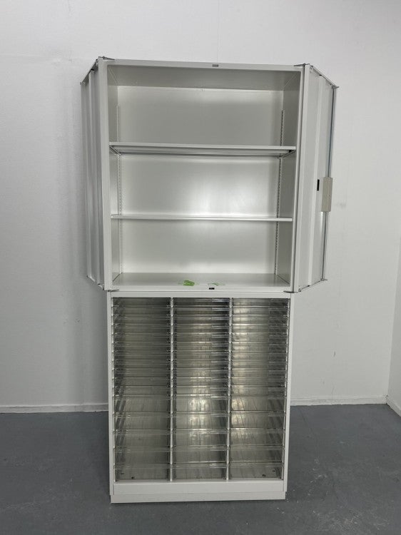 イトーキシンラインシリーズ 両開きクリアトレー上下書庫 商品画像8