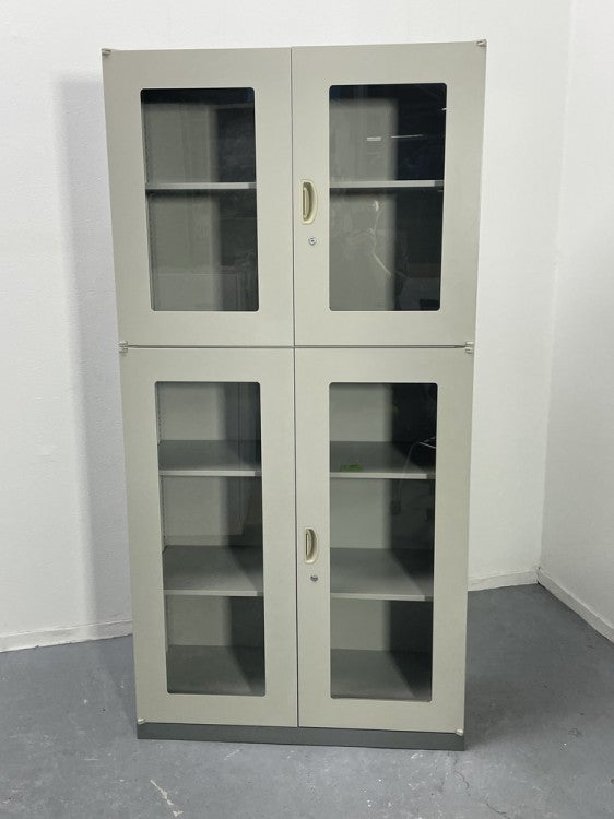 ナイキNWシリーズ ガラス両開き上下書庫 商品画像2