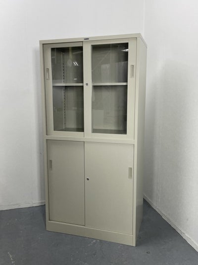 ライオン保管庫シリーズ ガラススライド上下書庫 商品画像1