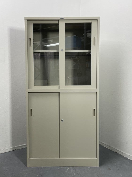 ライオン保管庫シリーズ ガラススライド上下書庫 商品画像2