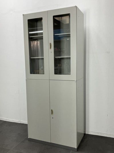 ナイキNWシリーズ ガラス両開き上下書庫 商品画像1