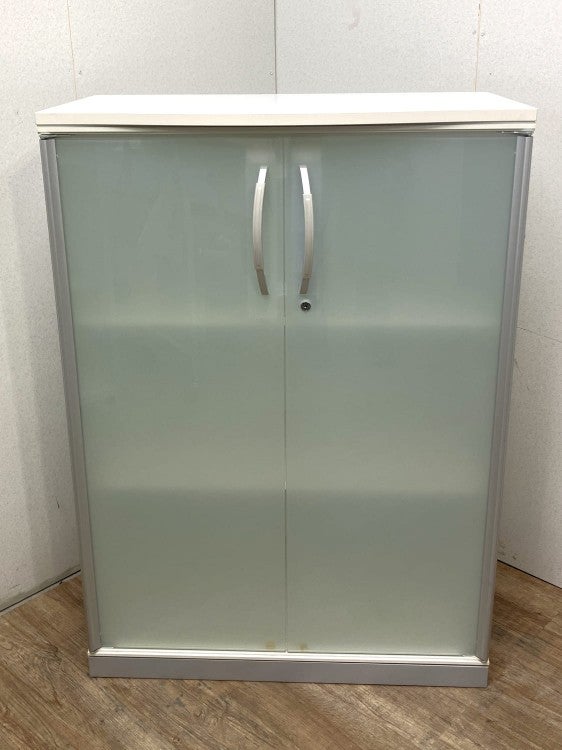 プラス 天板付ガラス両開き書庫 XS-105A-G| 無限堂ネットショップ
