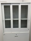 イトーキシンラインシリーズ 3段ラテラルガラス引き違い上下書庫 商品画像6